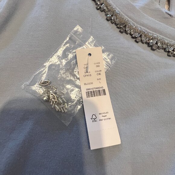 J CREW Heavy jersey T-shirt with rhinestones SIZE L WOMEN'S - Picture 6 of 15